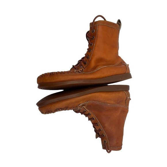 Ronnie Fieg By Sebago Brown Whip Stitch Lace Up Boots Size 8 Men's - Picture 7 of 11